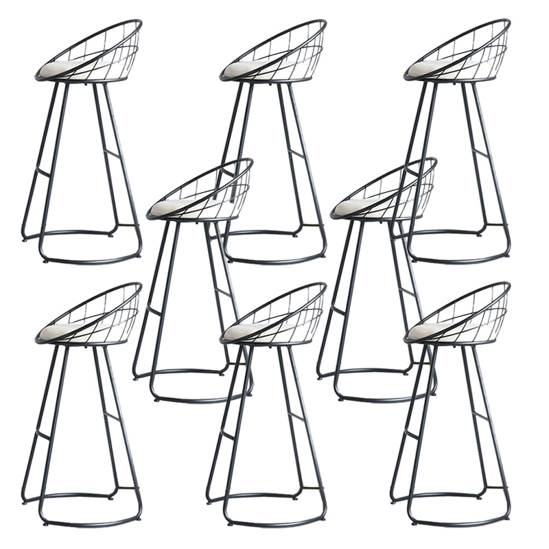 Contemporary Style Counter Stool Upholstered Bar Stool with Metal Base