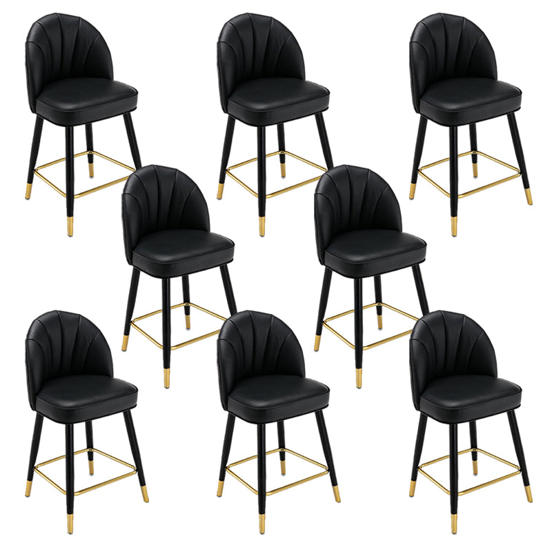 Modern Armless Backrest Counter Stool Iron Bar Stool with Cushion for Bar