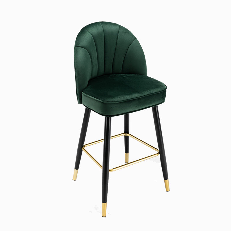 Modern Armless Backrest Counter Stool Iron Bar Stool with Cushion for Bar