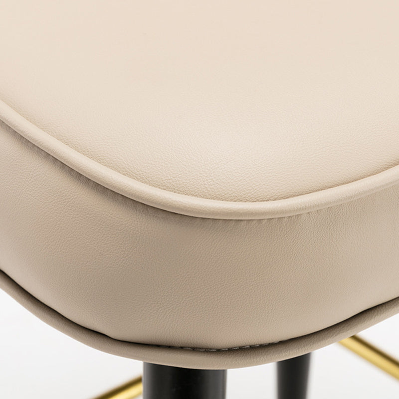 Modern Armless Backrest Counter Stool Iron Bar Stool with Cushion for Bar