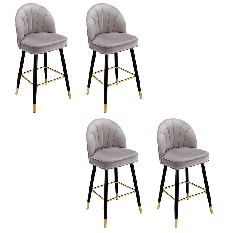 Modern Armless Backrest Counter Stool Iron Bar Stool with Cushion for Bar