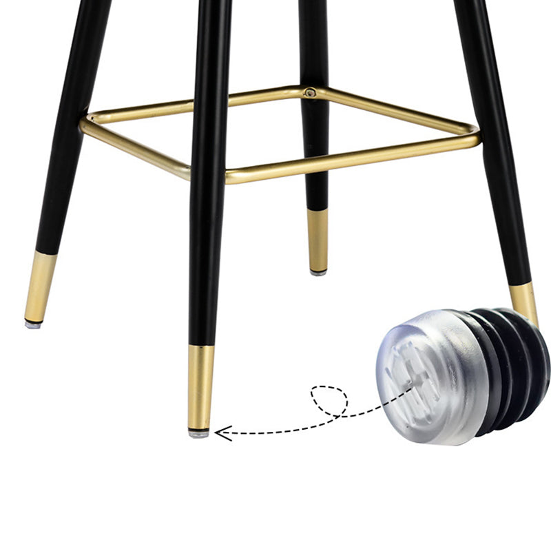 Modern Armless Backrest Counter Stool Iron Bar Stool with Cushion for Bar