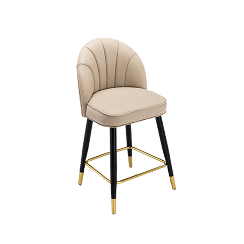 Modern Armless Backrest Counter Stool Iron Bar Stool with Cushion for Bar