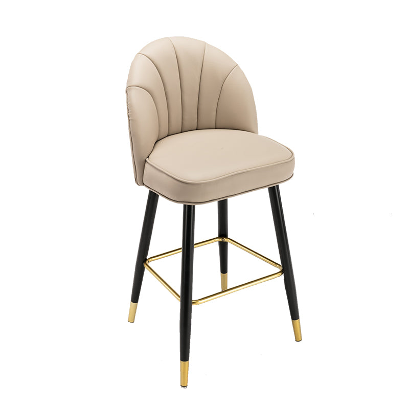 Modern Armless Backrest Counter Stool Iron Bar Stool with Cushion for Bar