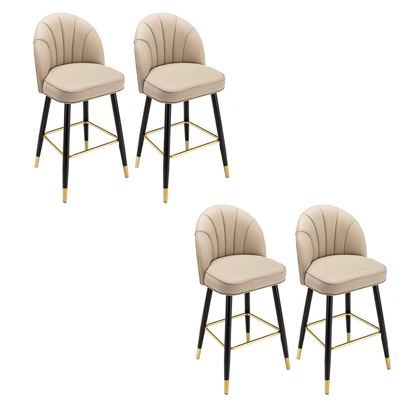 Modern Armless Backrest Counter Stool Iron Bar Stool with Cushion for Bar