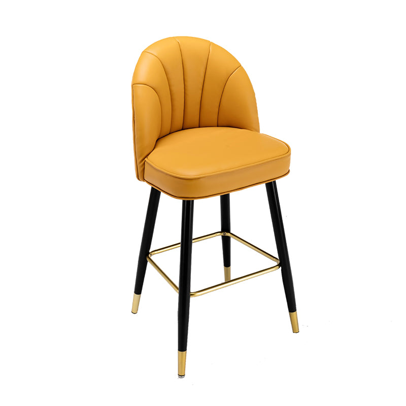 Modern Armless Backrest Counter Stool Iron Bar Stool with Cushion for Bar