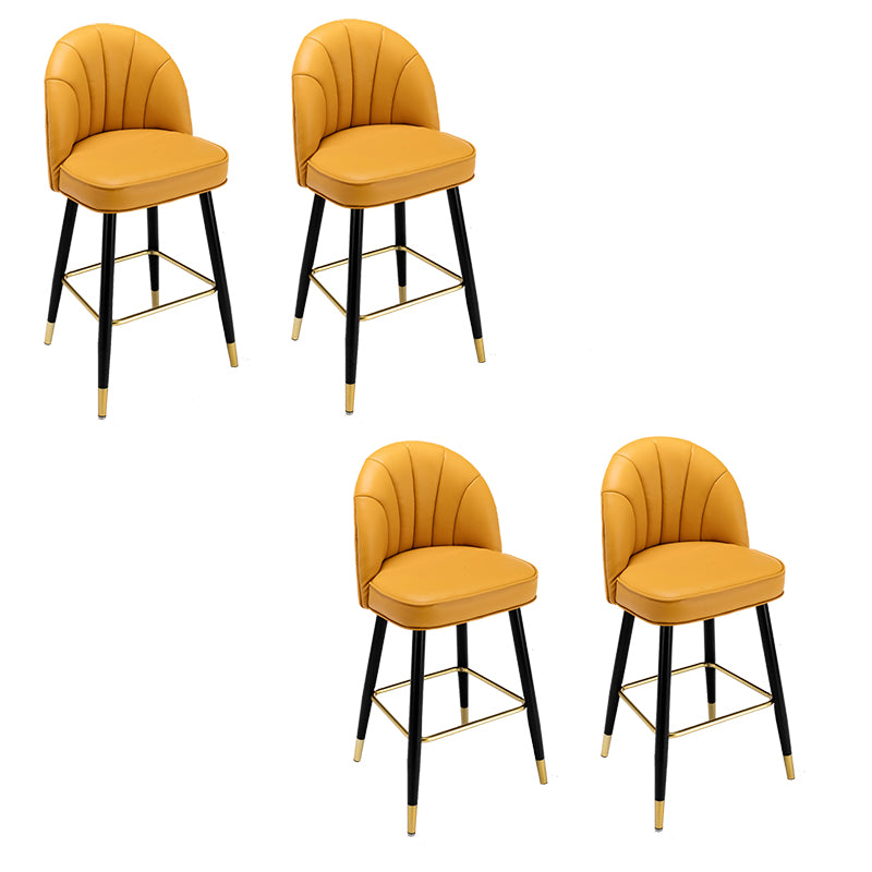 Modern Armless Backrest Counter Stool Iron Bar Stool with Cushion for Bar