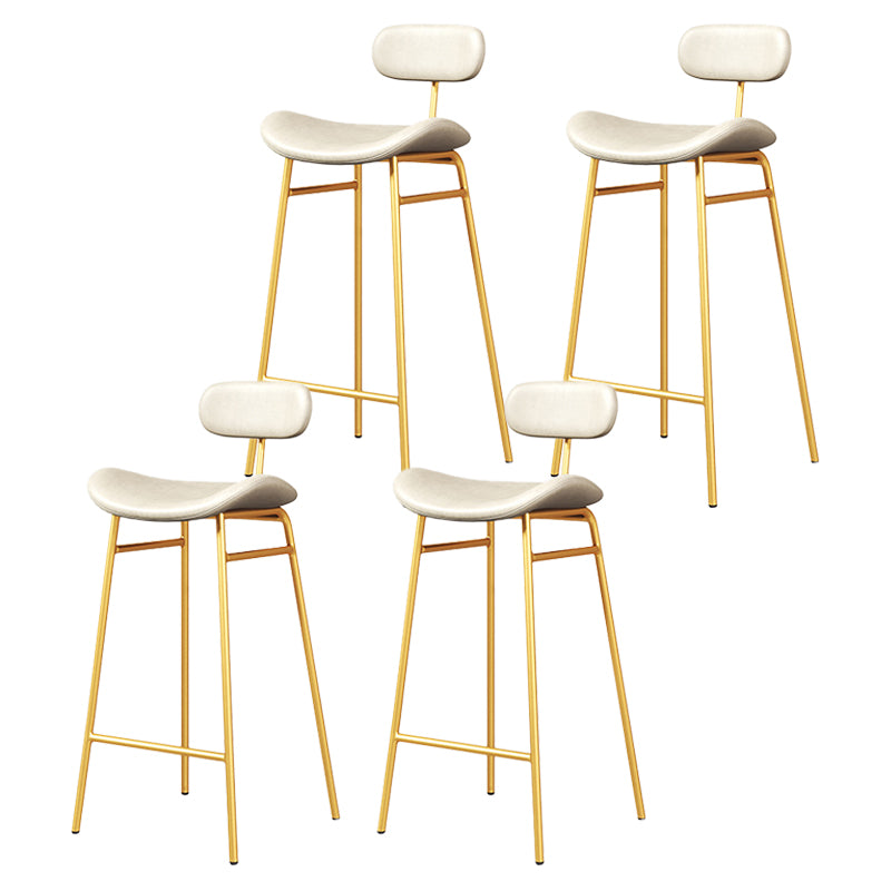 Modern Backrest Counter Stool Iron Cafe Bar Stool with Cushion and Pedal