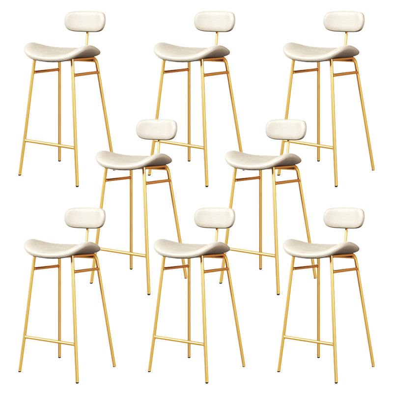 Modern Backrest Counter Stool Iron Cafe Bar Stool with Cushion and Pedal