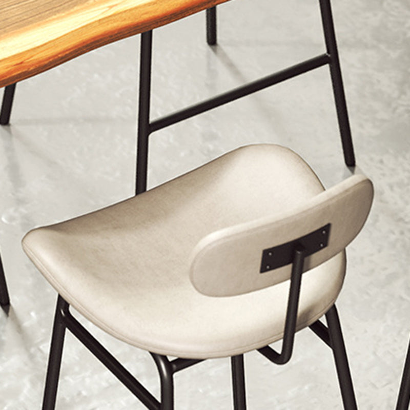 Modern Backrest Counter Stool Iron Cafe Bar Stool with Cushion and Pedal