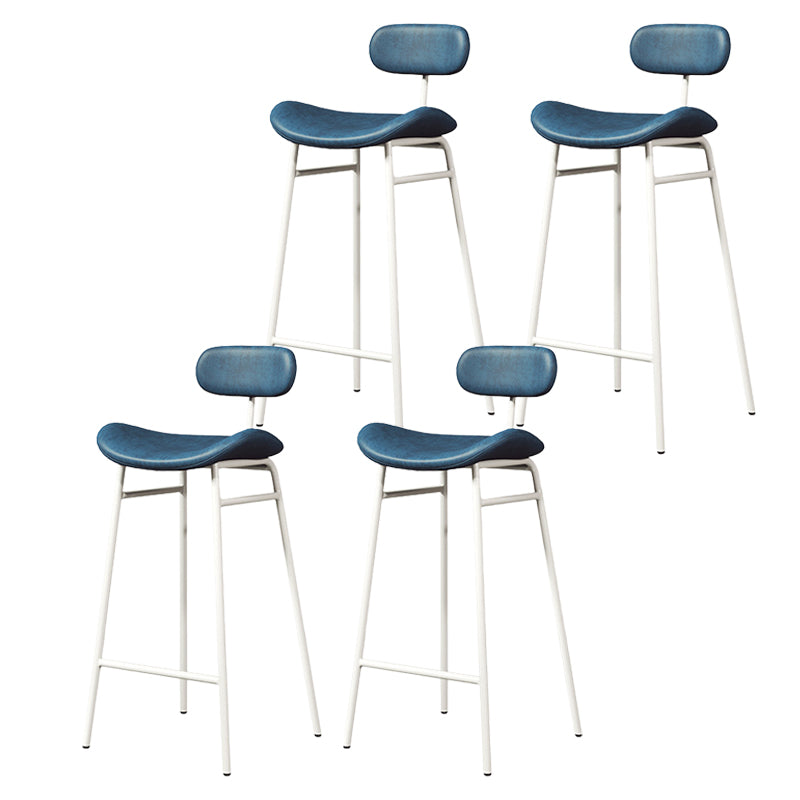 Modern Backrest Counter Stool Iron Cafe Bar Stool with Cushion and Pedal