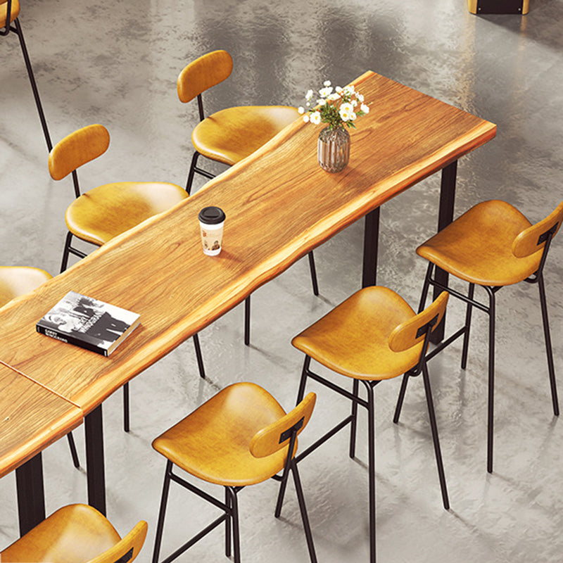 Modern Backrest Counter Stool Iron Cafe Bar Stool with Cushion and Pedal