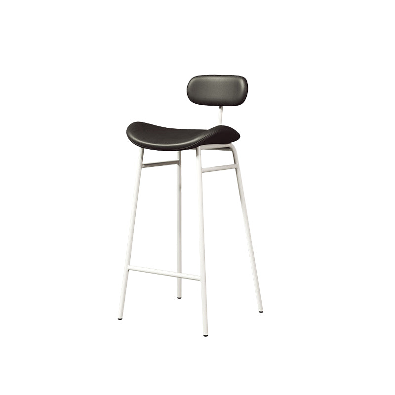 Modern Backrest Counter Stool Iron Cafe Bar Stool with Cushion and Pedal