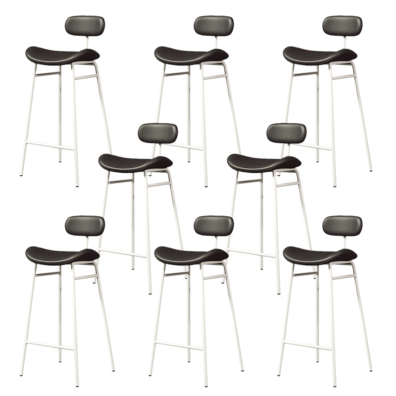 Modern Backrest Counter Stool Iron Cafe Bar Stool with Cushion and Pedal