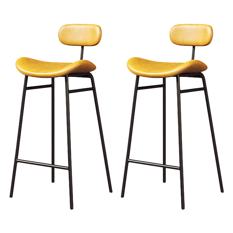 Modern Backrest Counter Stool Iron Cafe Bar Stool with Cushion and Pedal