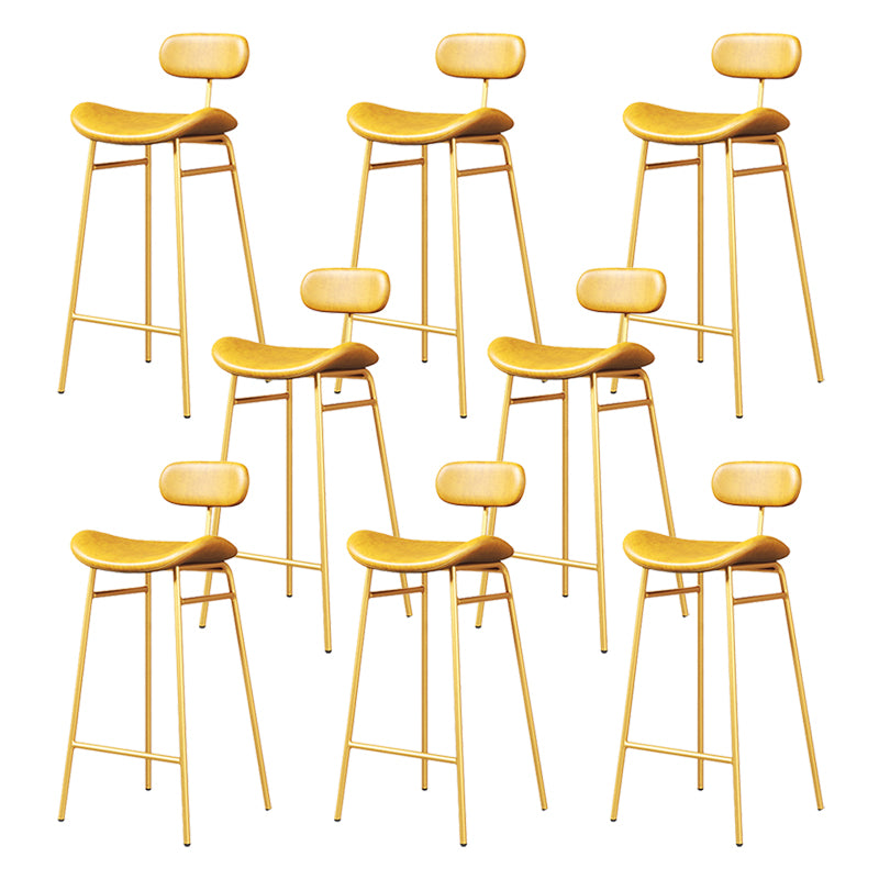 Modern Backrest Counter Stool Iron Cafe Bar Stool with Cushion and Pedal