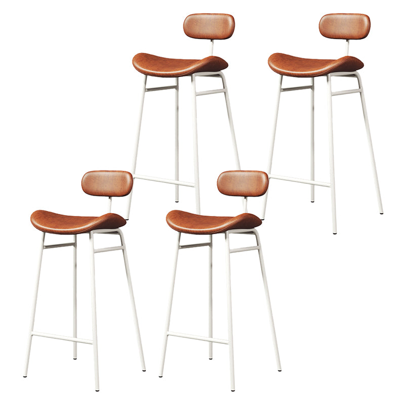 Modern Backrest Counter Stool Iron Cafe Bar Stool with Cushion and Pedal