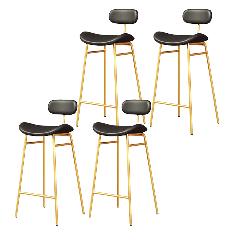 Modern Backrest Counter Stool Iron Cafe Bar Stool with Cushion and Pedal