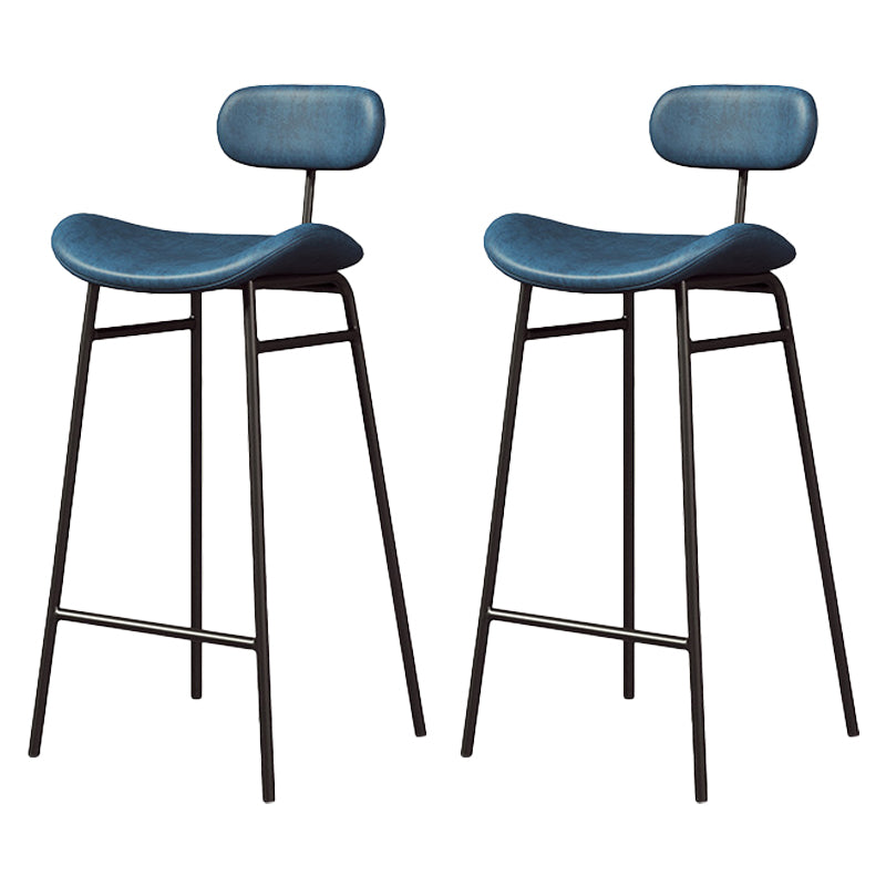 Modern Backrest Counter Stool Iron Cafe Bar Stool with Cushion and Pedal