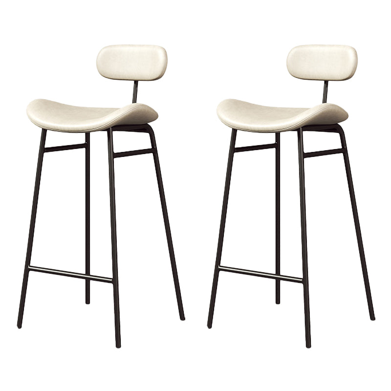Modern Backrest Counter Stool Iron Cafe Bar Stool with Cushion and Pedal