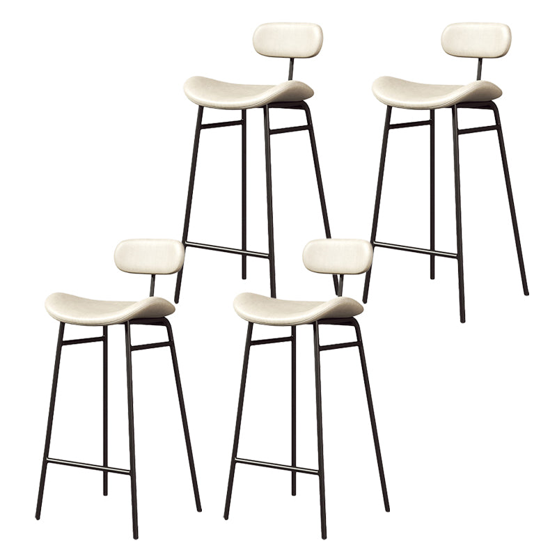 Modern Backrest Counter Stool Iron Cafe Bar Stool with Cushion and Pedal