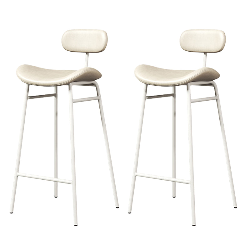 Modern Backrest Counter Stool Iron Cafe Bar Stool with Cushion and Pedal