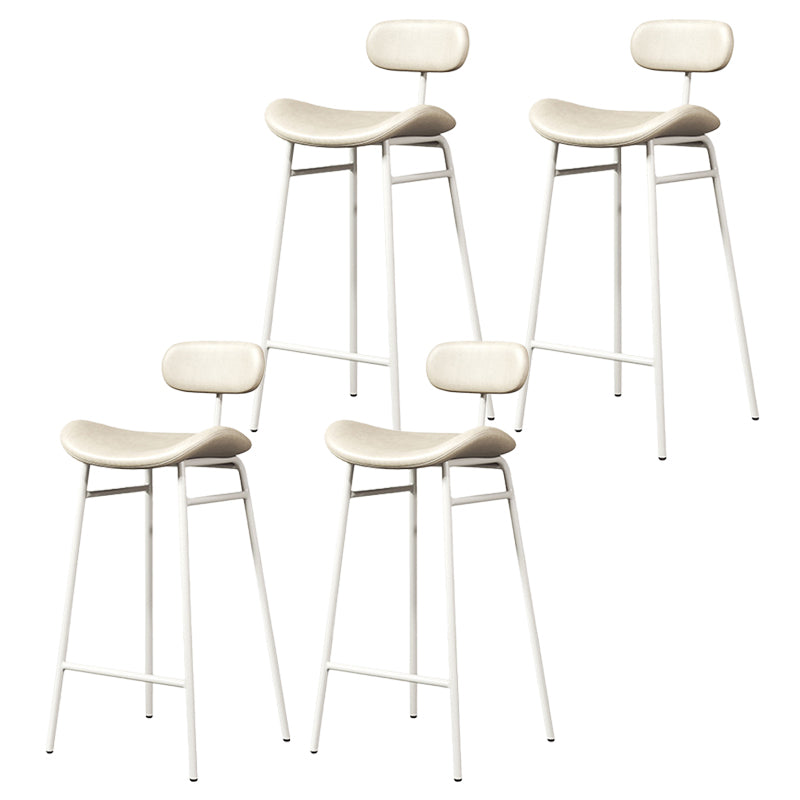 Modern Backrest Counter Stool Iron Cafe Bar Stool with Cushion and Pedal