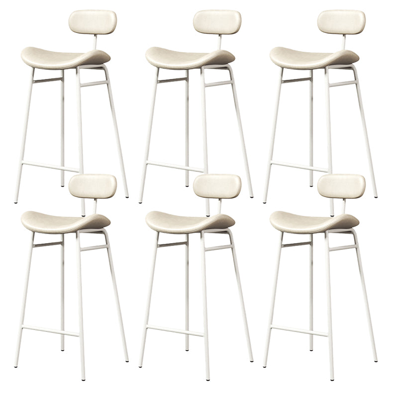 Modern Backrest Counter Stool Iron Cafe Bar Stool with Cushion and Pedal