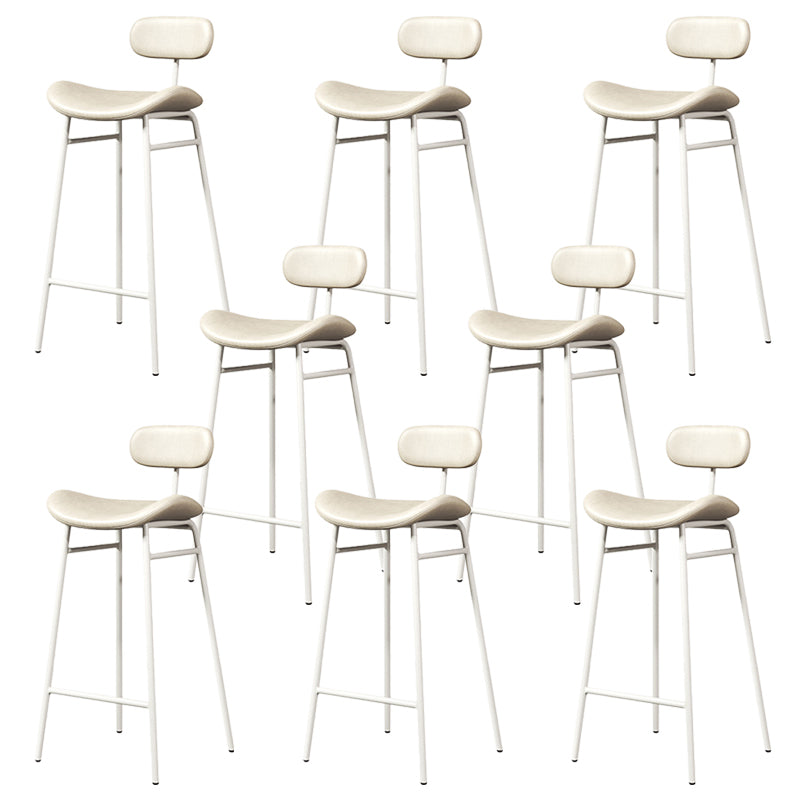 Modern Backrest Counter Stool Iron Cafe Bar Stool with Cushion and Pedal