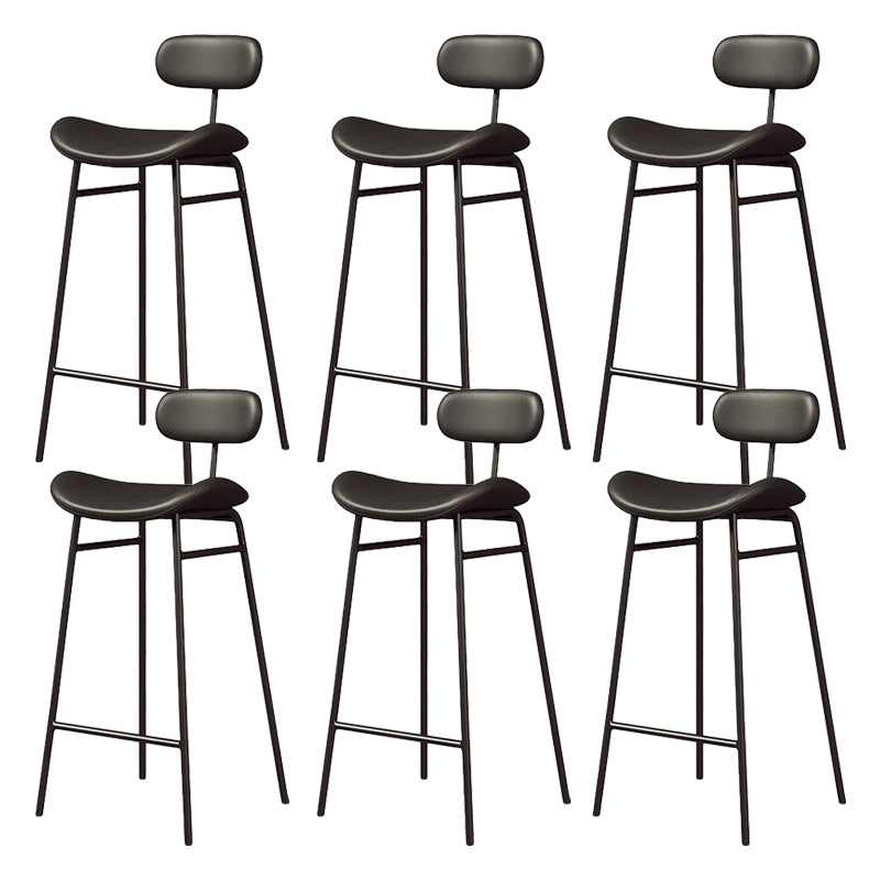Modern Backrest Counter Stool Iron Cafe Bar Stool with Cushion and Pedal