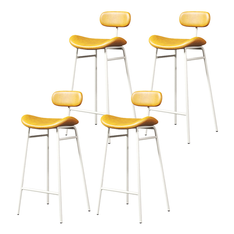 Modern Backrest Counter Stool Iron Cafe Bar Stool with Cushion and Pedal