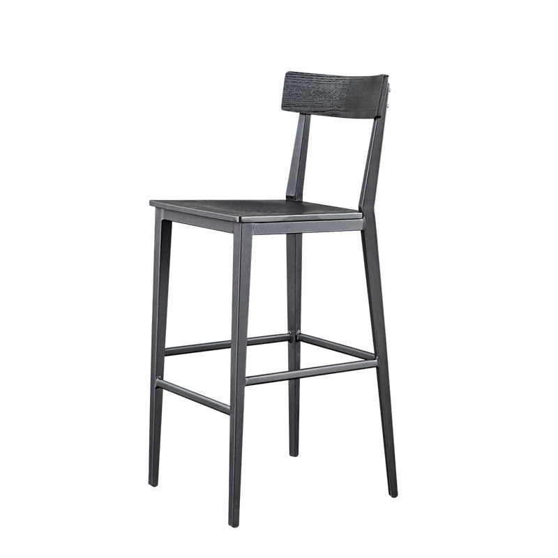 Contemporary Metal Counter Height Stools with Footrest Bar Stool in Silver