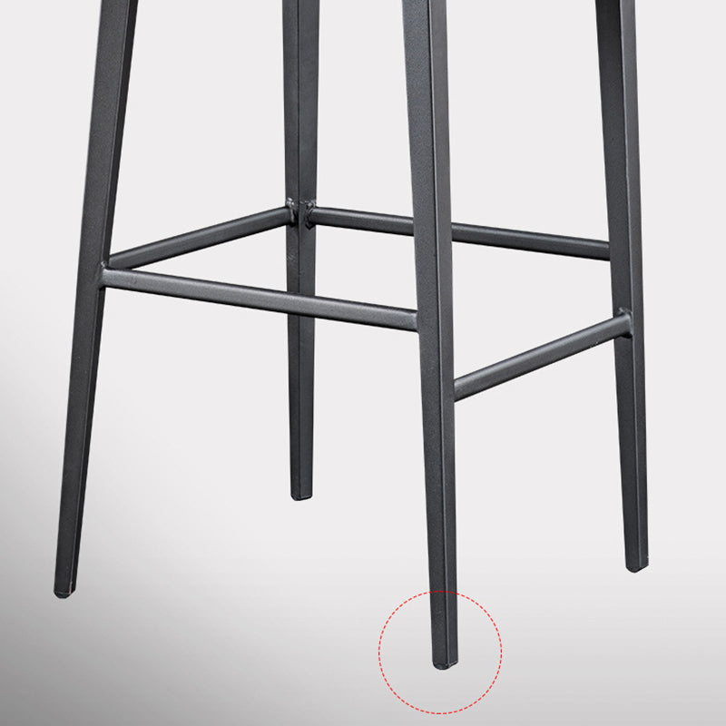 Contemporary Metal Counter Height Stools with Footrest Bar Stool in Silver