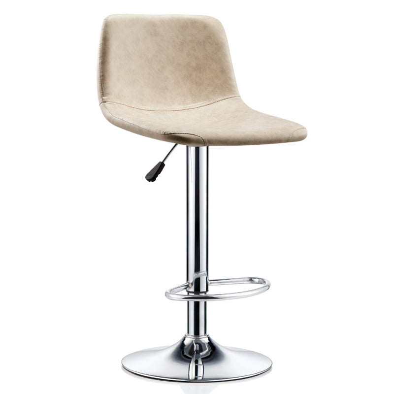 Industrial Leather Counter Height Stools Low Back Bar Stool for Bar
