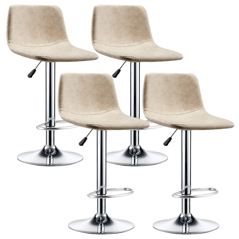 Industrial Leather Counter Height Stools Low Back Bar Stool for Bar