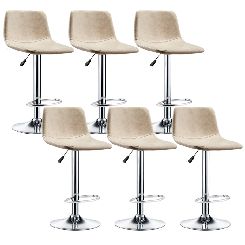 Industrial Leather Counter Height Stools Low Back Bar Stool for Bar