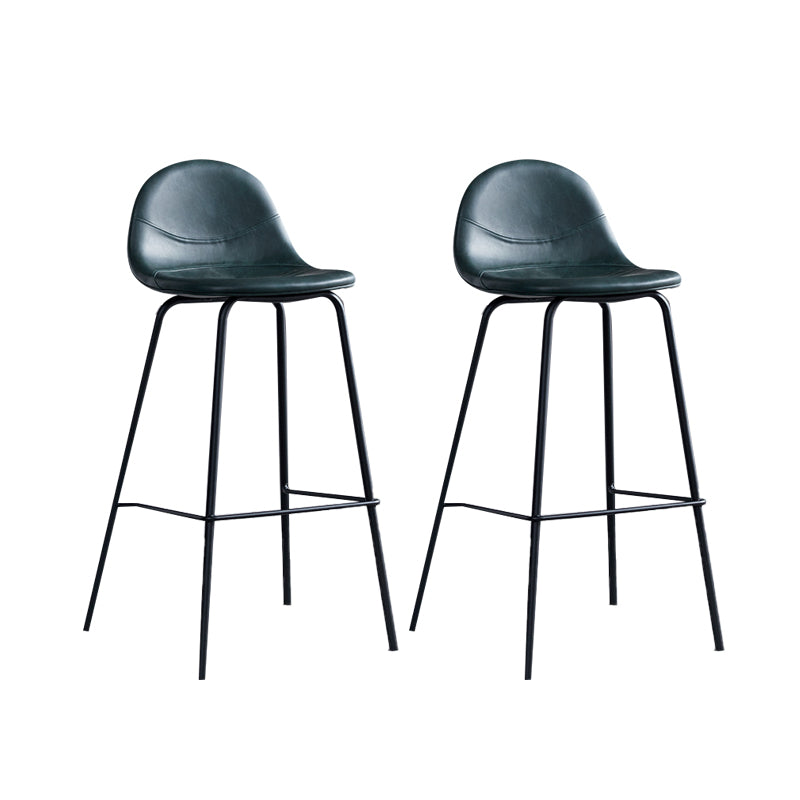 Leather Bar Stool Modern Backrest Counter Stool for Bristol with Metal Base