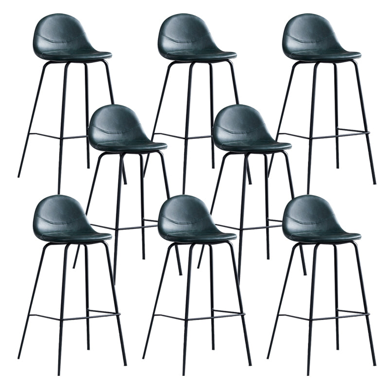 Leather Bar Stool Modern Backrest Counter Stool for Bristol with Metal Base
