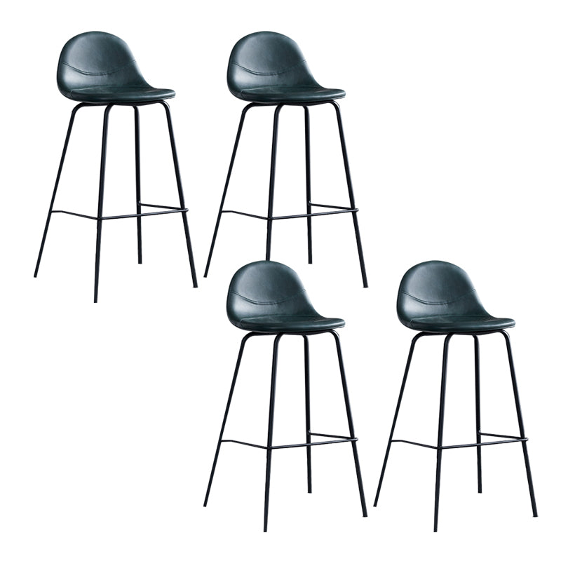 Leather Bar Stool Modern Backrest Counter Stool for Bristol with Metal Base