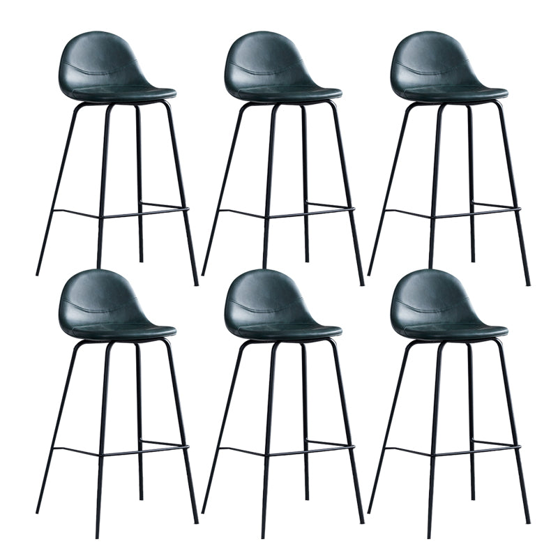 Leather Bar Stool Modern Backrest Counter Stool for Bristol with Metal Base