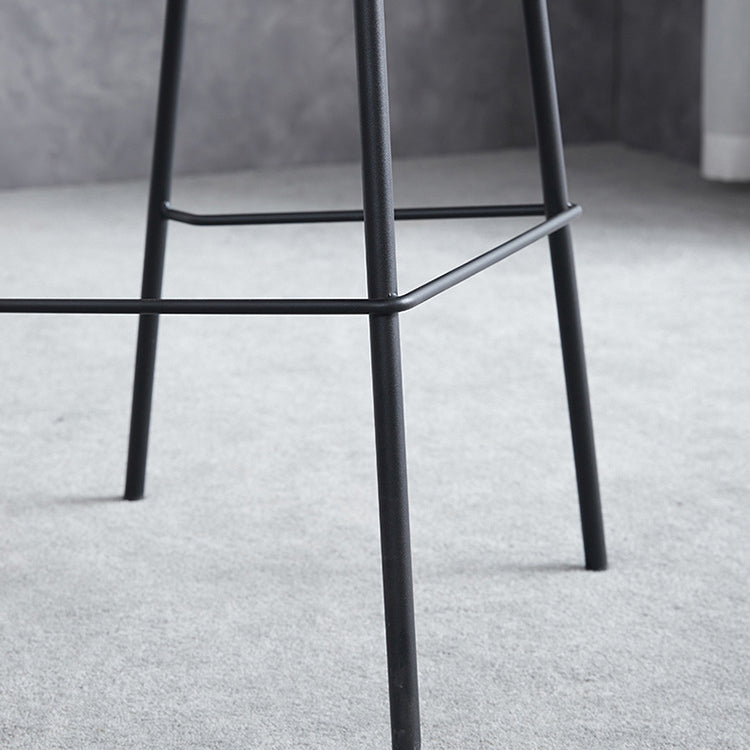 Leather Bar Stool Modern Backrest Counter Stool for Bristol with Metal Base