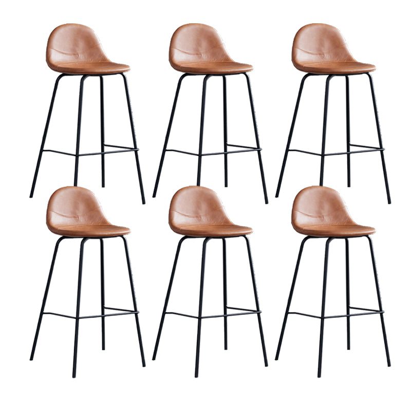 Leather Bar Stool Modern Backrest Counter Stool for Bristol with Metal Base