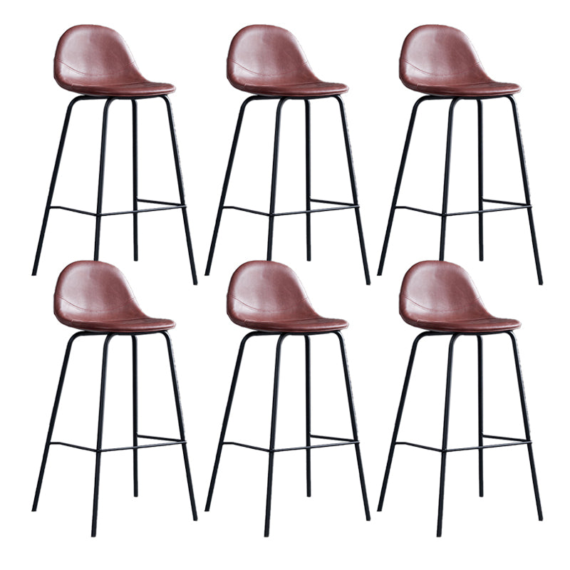 Leather Bar Stool Modern Backrest Counter Stool for Bristol with Metal Base