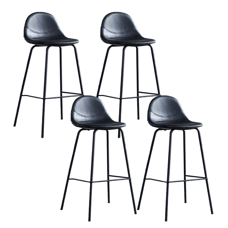 Leather Bar Stool Modern Backrest Counter Stool for Bristol with Metal Base