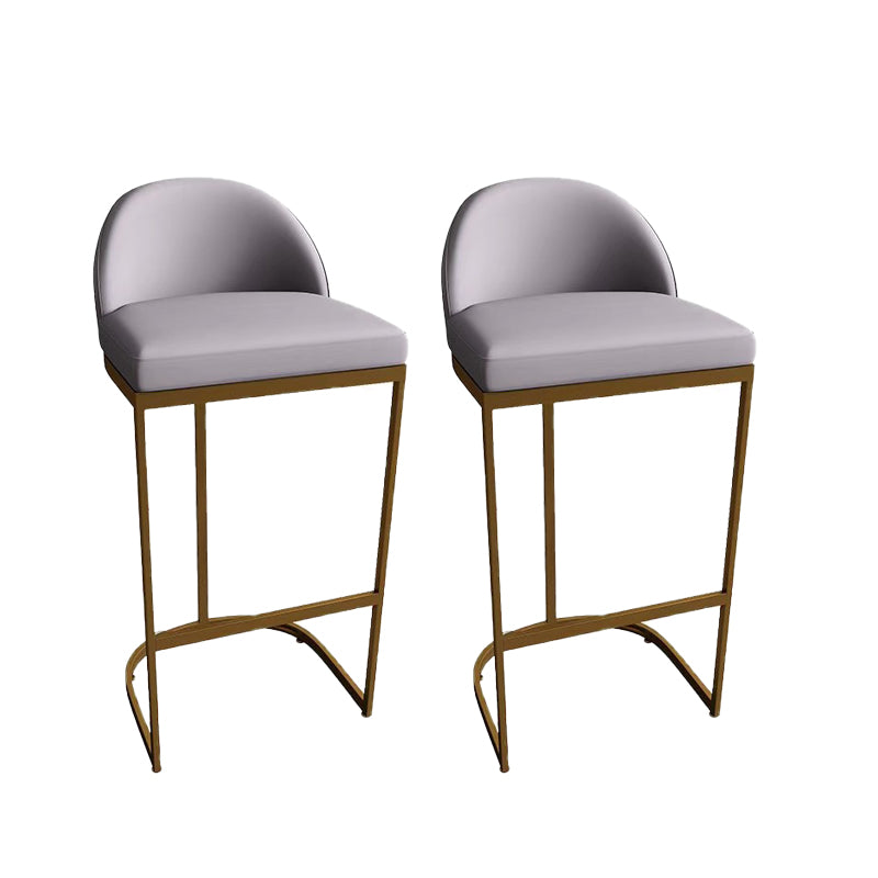 Contemporary Armless Dining Stools Metal Bar Stools with Footrest
