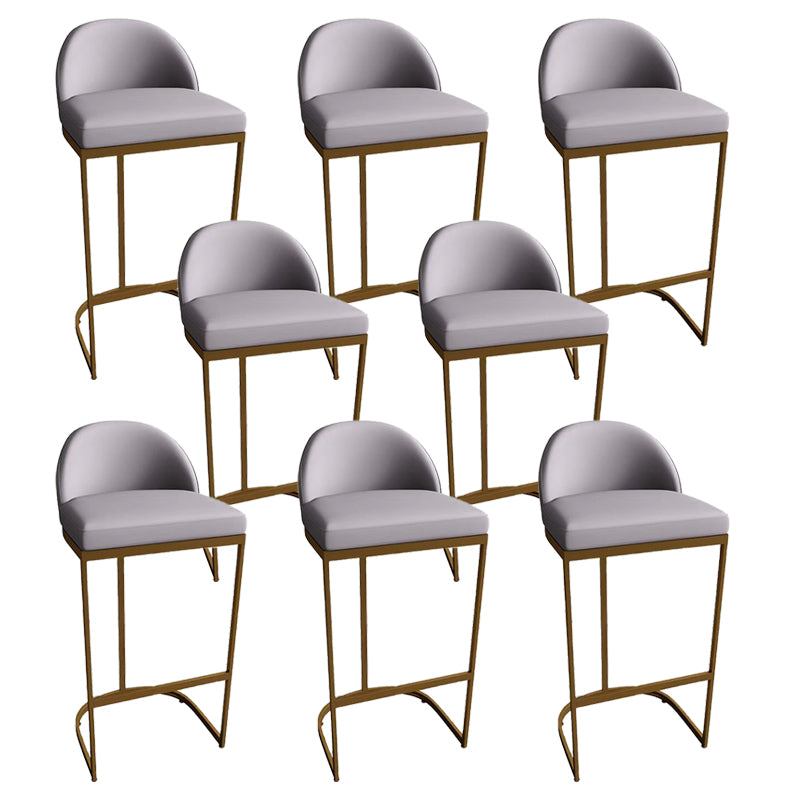 Contemporary Armless Dining Stools Metal Bar Stools with Footrest