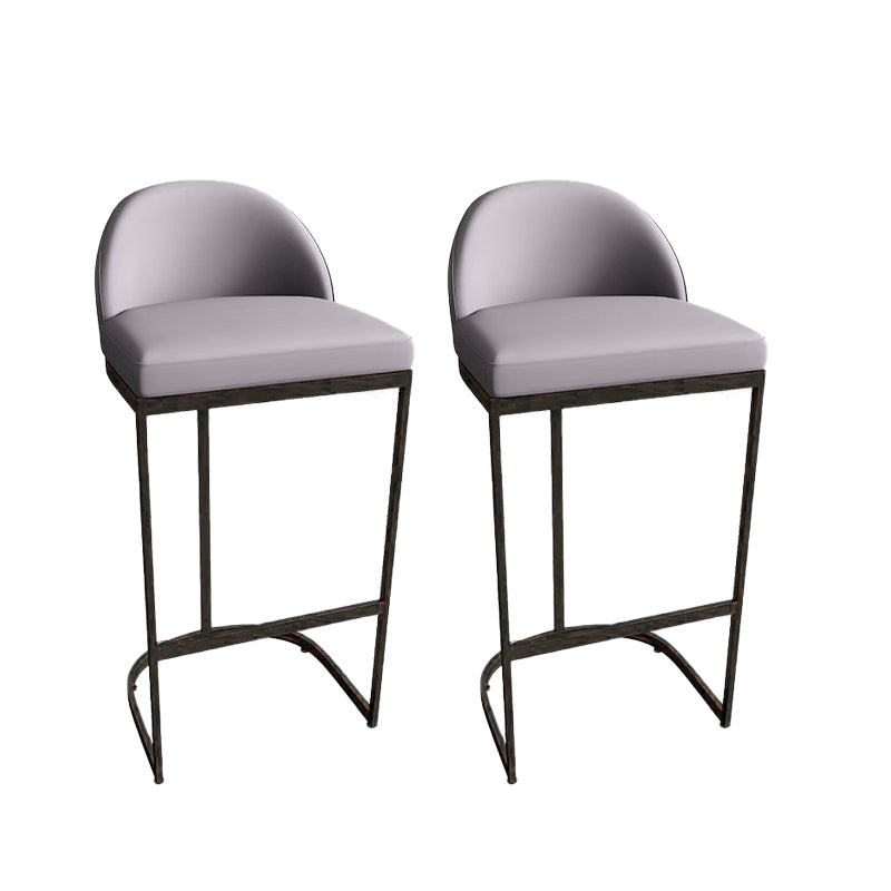 Contemporary Armless Dining Stools Metal Bar Stools with Footrest