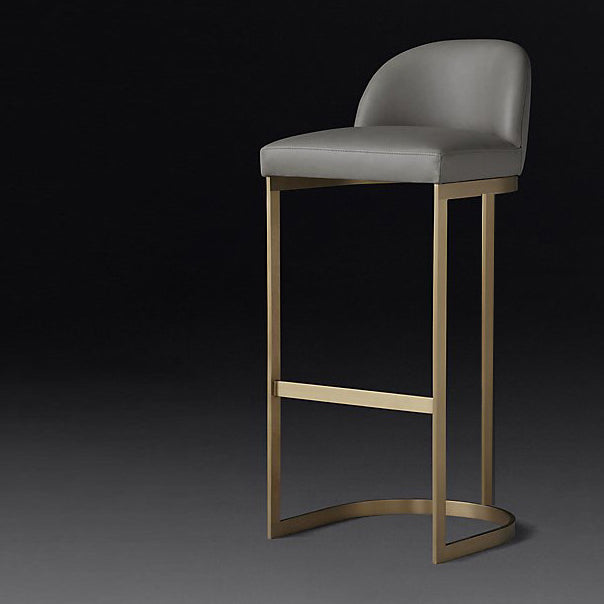 Contemporary Armless Dining Stools Metal Bar Stools with Footrest