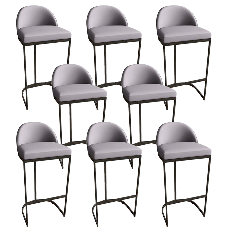 Contemporary Armless Dining Stools Metal Bar Stools with Footrest