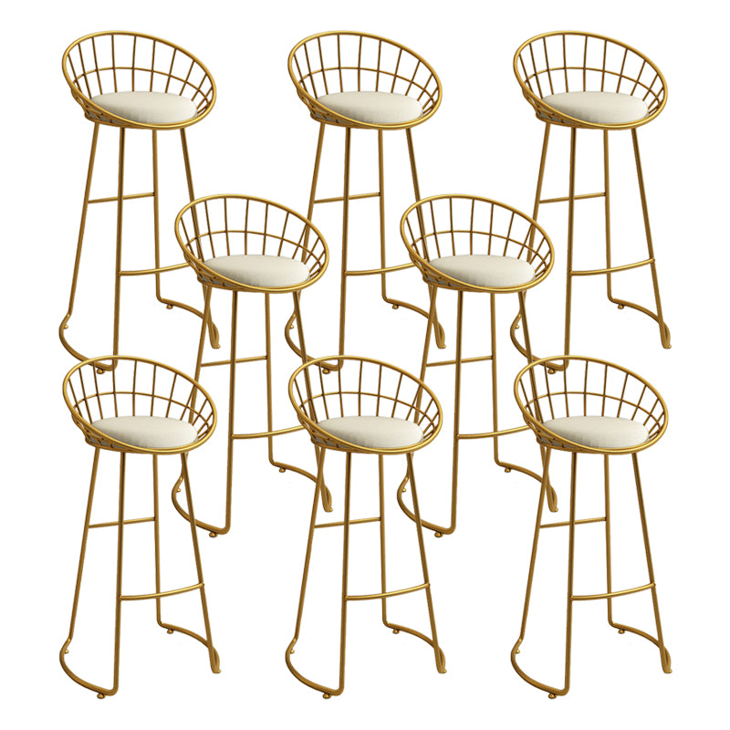 Contemporary Armless Dining Stools Metal Bar Stools with Footrest